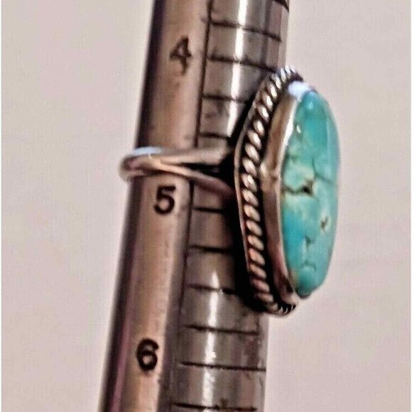 Native American Vintage Turquoise Sterling ring sz 4.75 (1015) - Picture 7 of 7